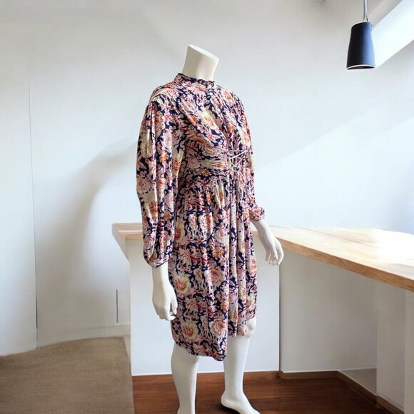 ANTIK BATIK Andre Floral Cotton Mini Long Sleeve Dress , size Extra Small - Picture 3 of 15